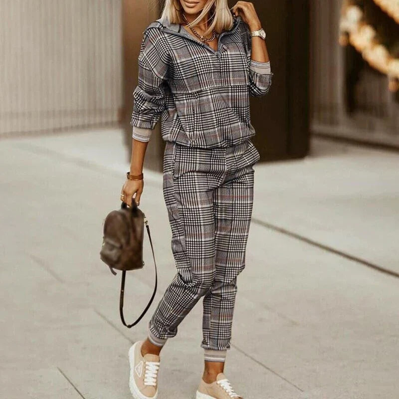 Vivian | Women's Printed Tracksuit Zip Up Sweatshirt Joggers