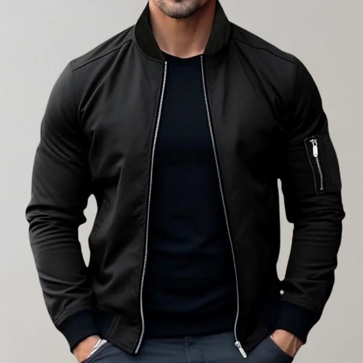Men’s Zip Front Bomber Jacket
