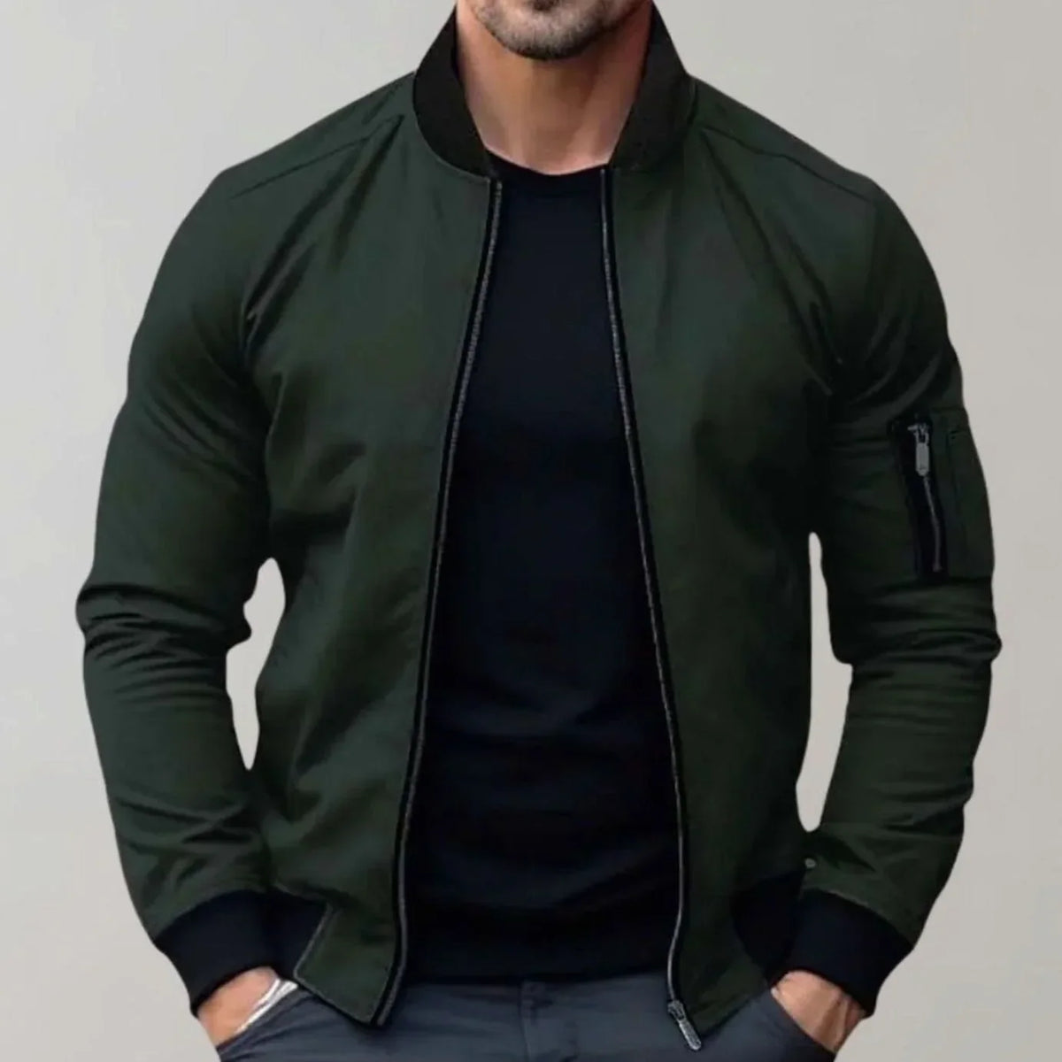 Men’s Zip Front Bomber Jacket