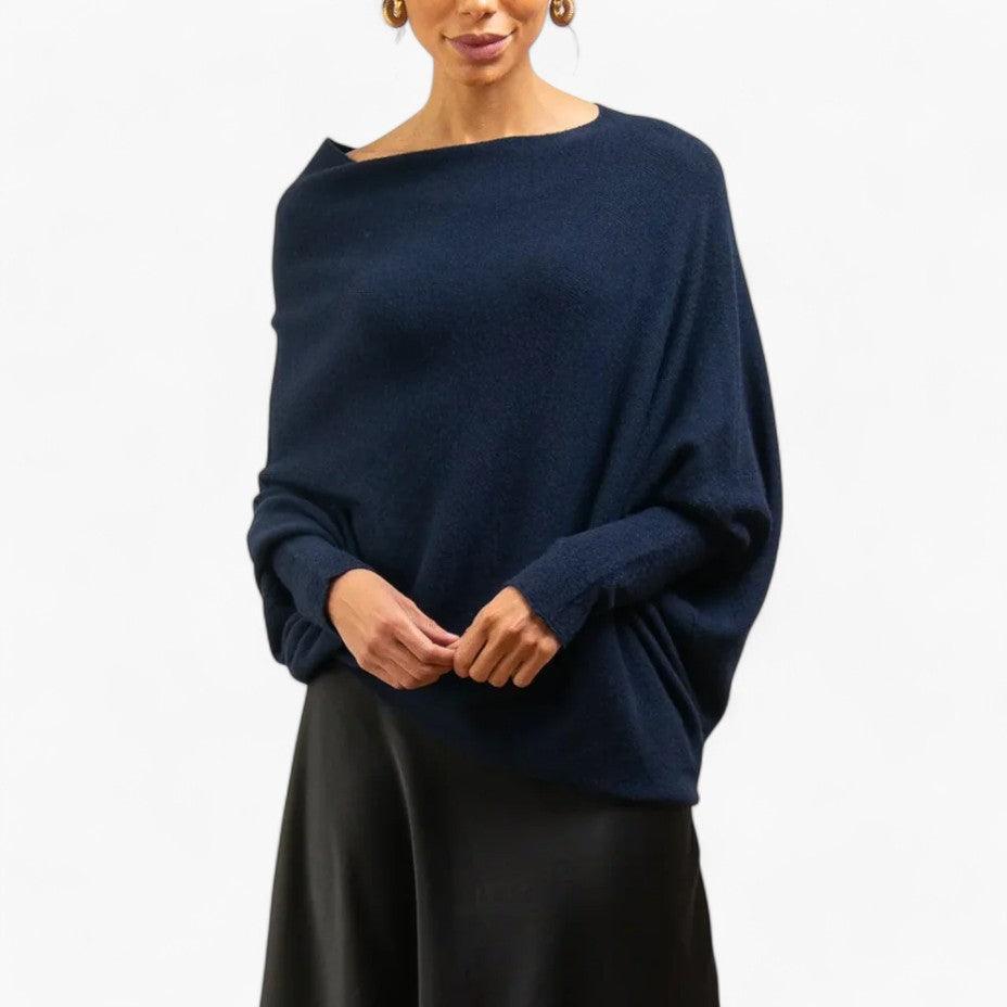 Penelope | Off-Shoulder Neckline Knit Texture Sweater