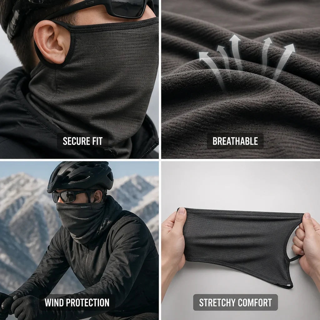 Neck Warmer Set | Breathable Nylon & Integrated Ear Hooks | 2-Pack