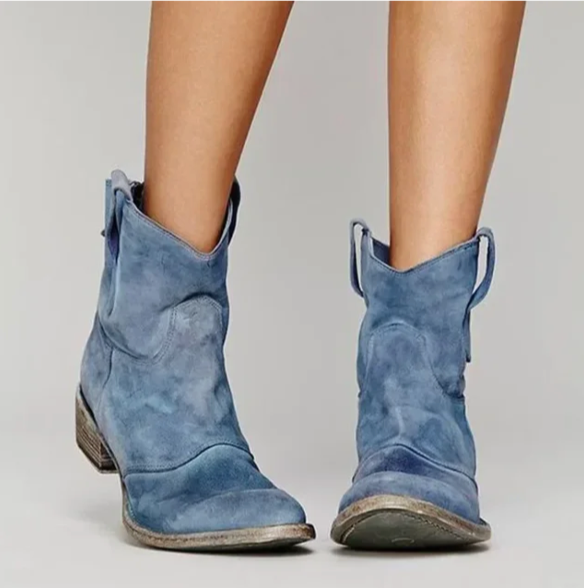 Delilah | Women's Suede Cowboy Boots Short Ankle Western