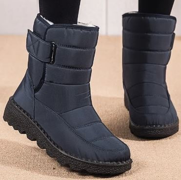 Gemma | Women's Waterproof Winter Snow Boots Warm Lined Flat Hook and Loop