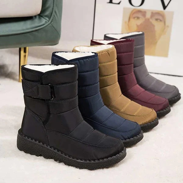 Gemma | Women's Waterproof Winter Snow Boots Warm Lined Flat Hook and Loop