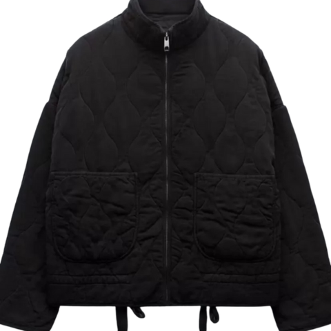 Bella | Women's Quilted Bomber Jacket High Collar Zip Up