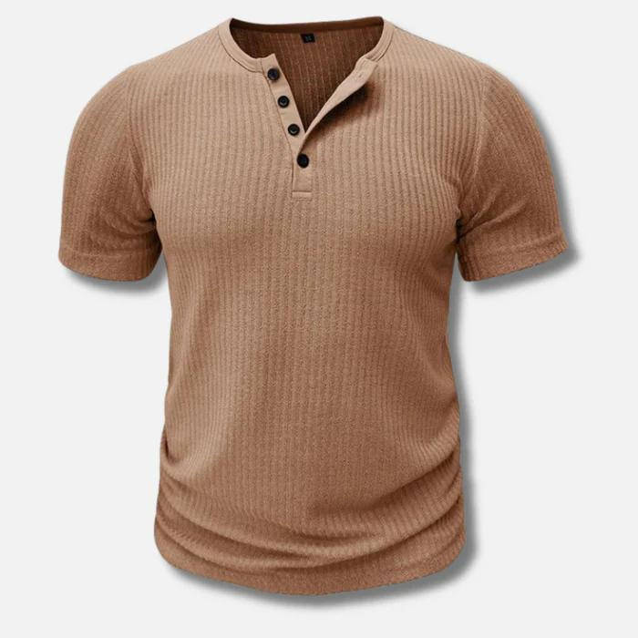 Nico | Men's Muscle Fit T-Shirt with Button Placket