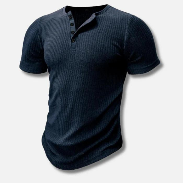 Nico | Men's Muscle Fit T-Shirt with Button Placket