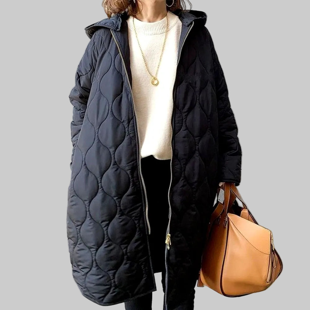 Nicole - Women's Hooded Long Quilted Coat