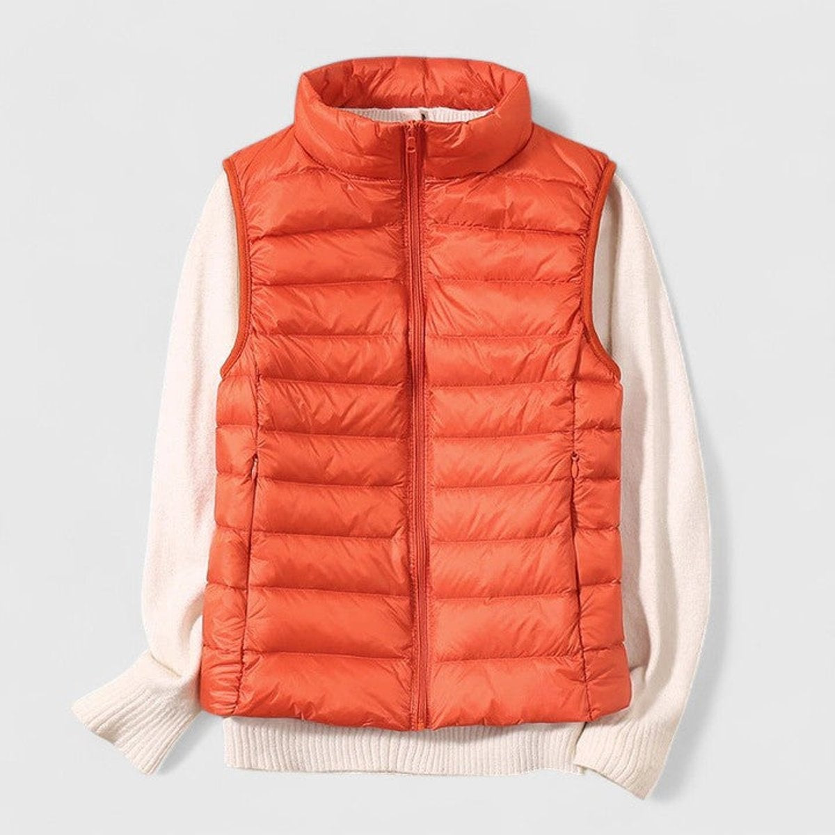 Cecilia | Women's Lightweight Quilted Puffer Vest High Collar Zip Up
