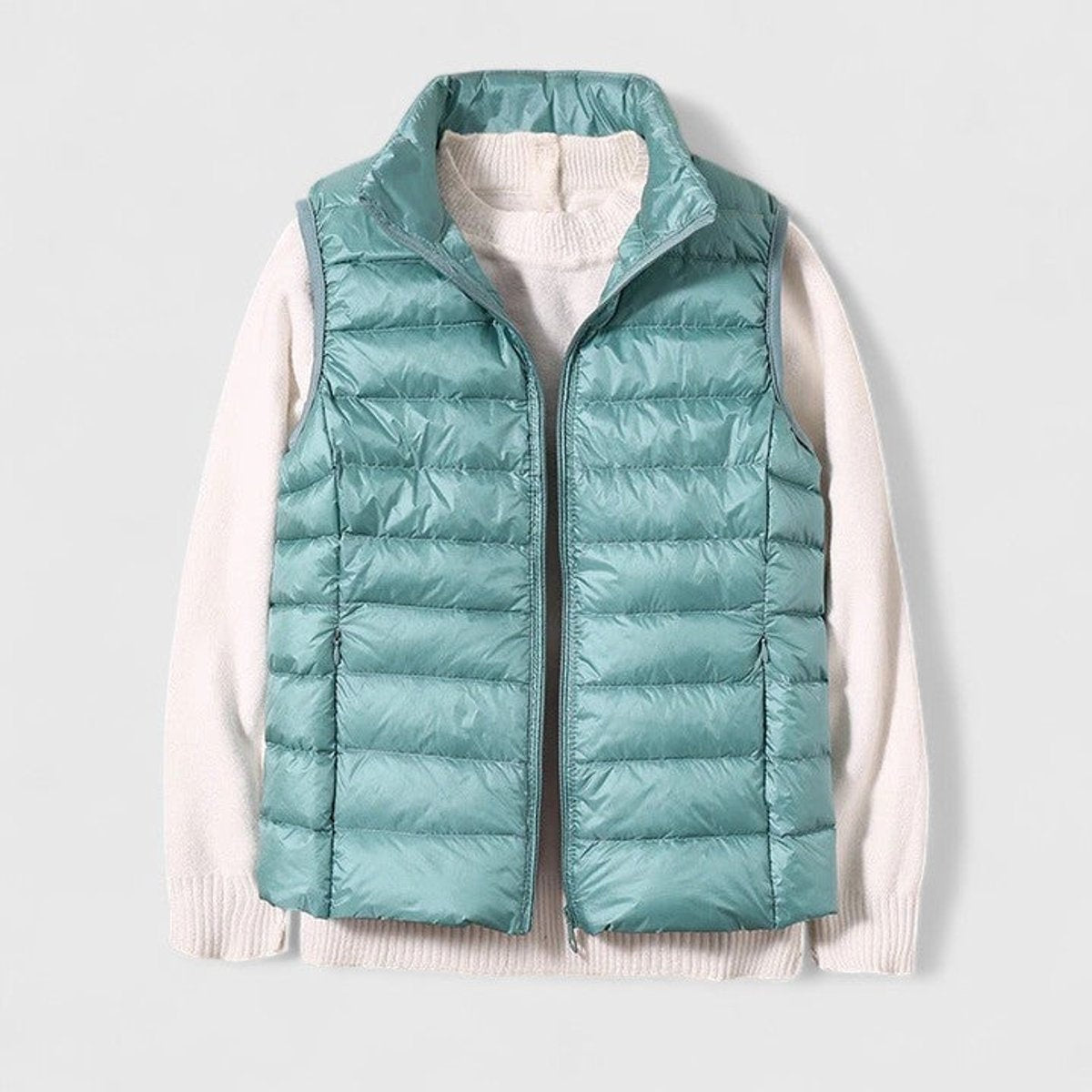 Cecilia | Women's Lightweight Quilted Puffer Vest High Collar Zip Up