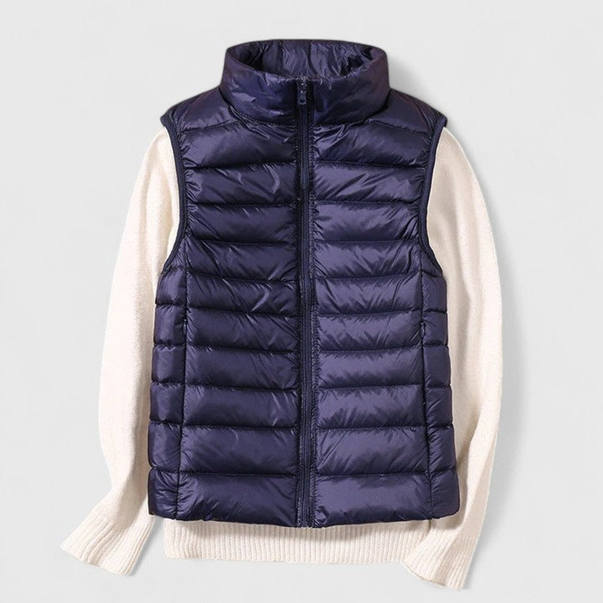 Cecilia | Women's Lightweight Quilted Puffer Vest High Collar Zip Up