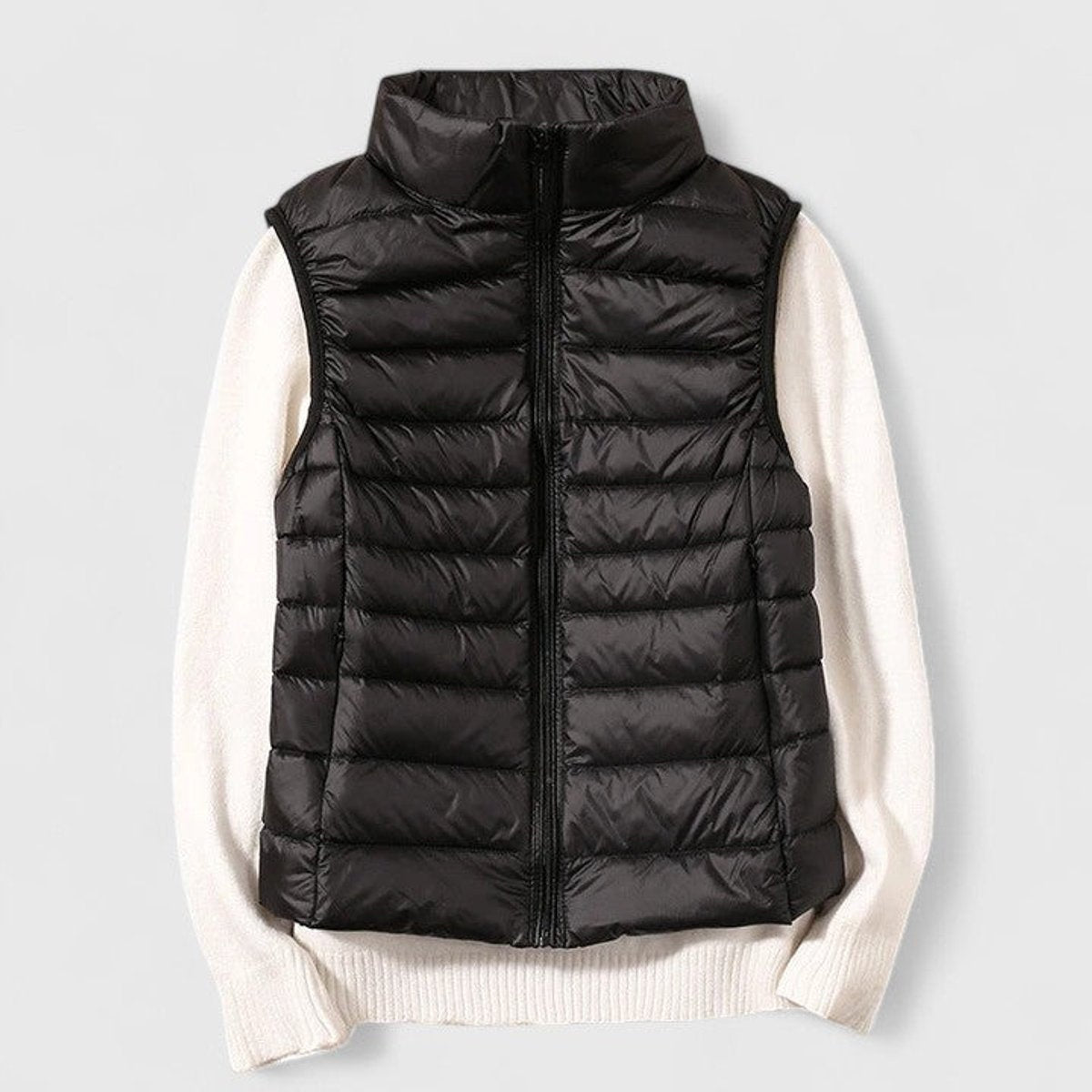 Cecilia | Women's Lightweight Quilted Puffer Vest High Collar Zip Up