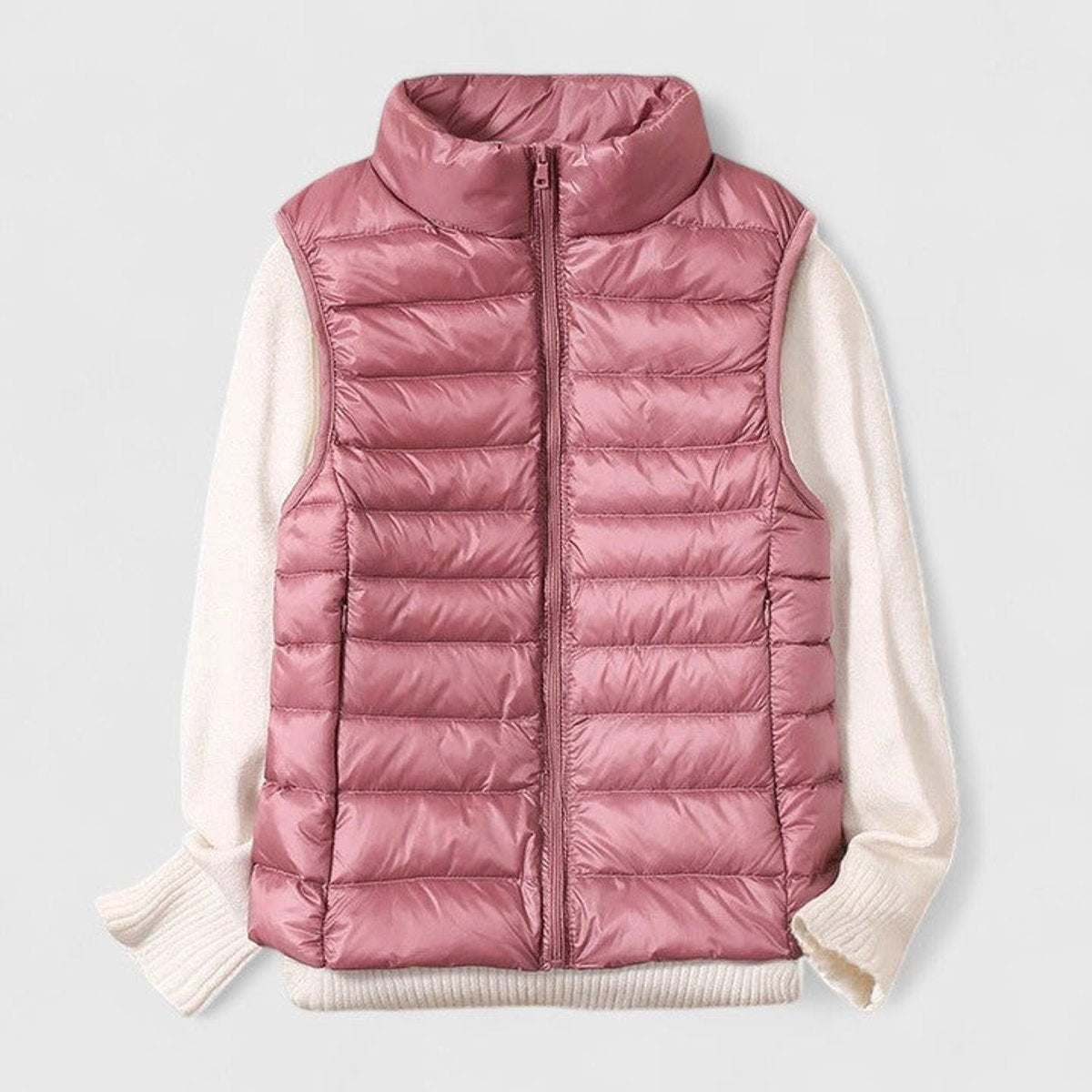 Cecilia | Women's Lightweight Quilted Puffer Vest High Collar Zip Up