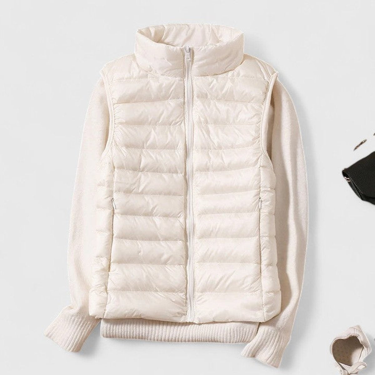Cecilia | Women's Lightweight Quilted Puffer Vest High Collar Zip Up