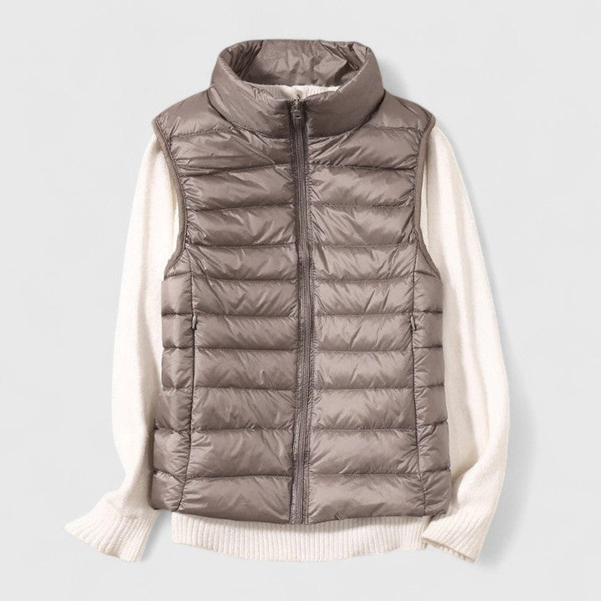 Cecilia | Women's Lightweight Quilted Puffer Vest High Collar Zip Up