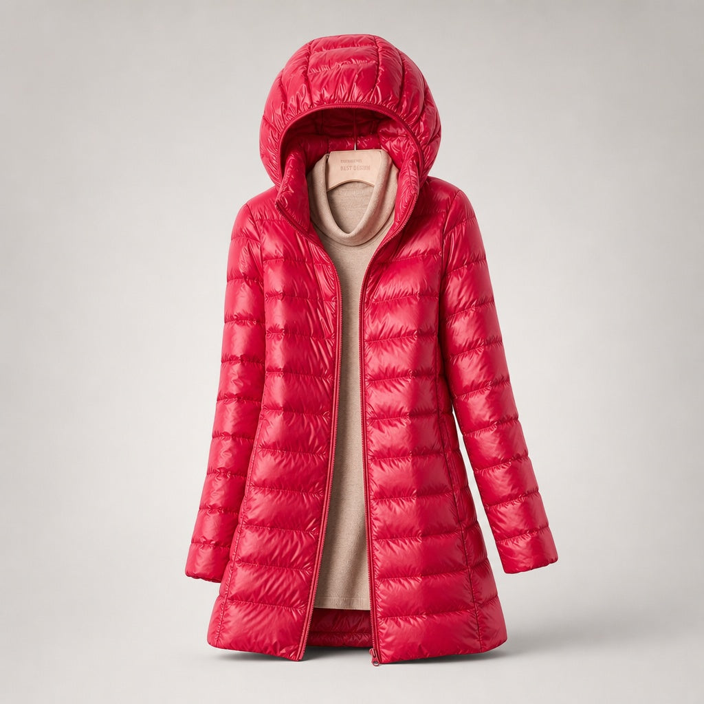 Andrea | Women's Long Winter Puffer Coat Hooded Quilted