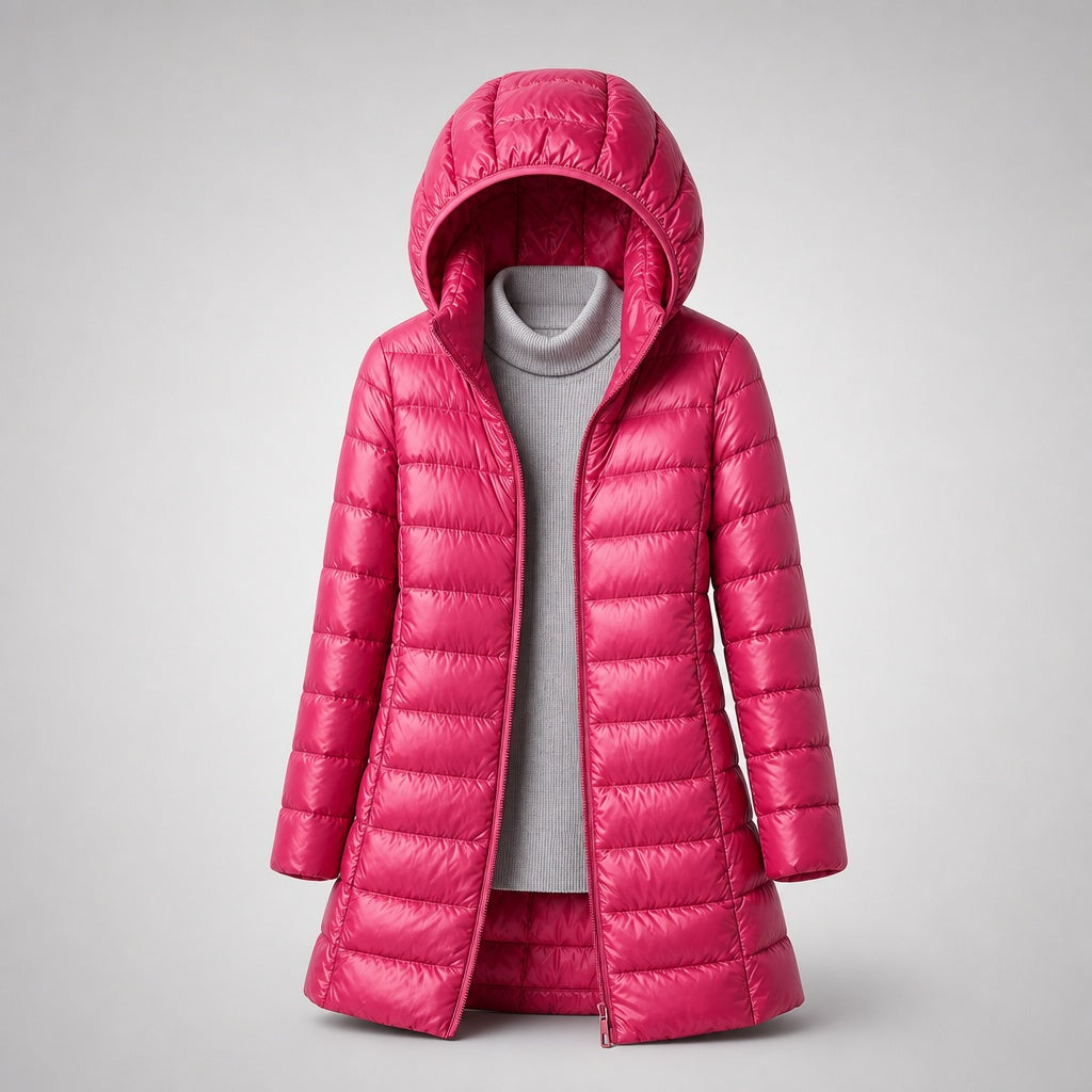 Andrea | Women's Long Winter Puffer Coat Hooded Quilted