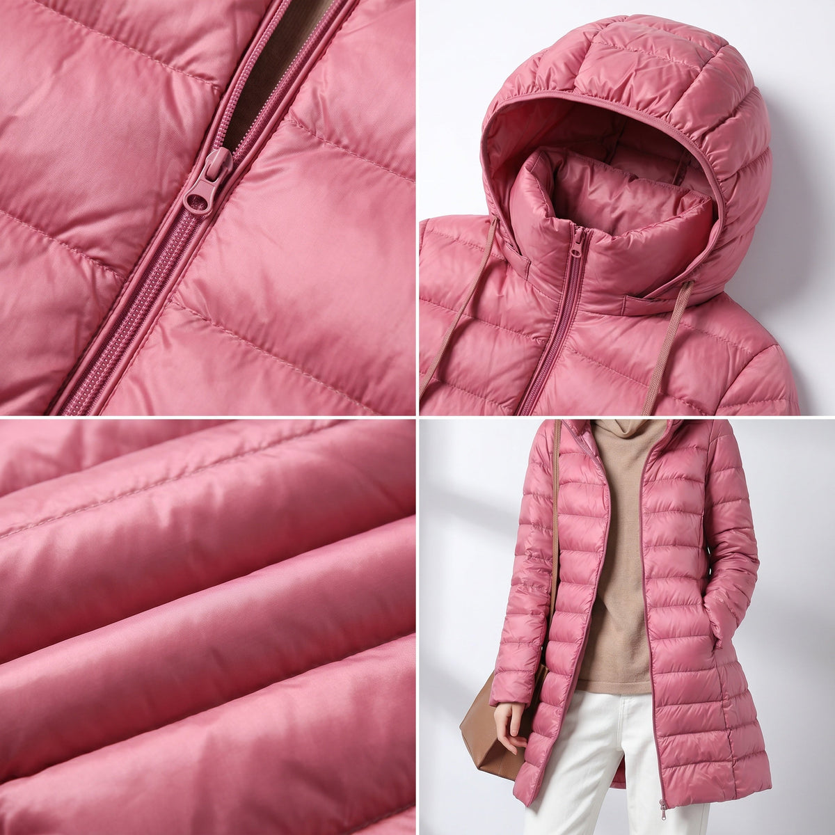 Andrea | Women's Long Winter Puffer Coat Hooded Quilted