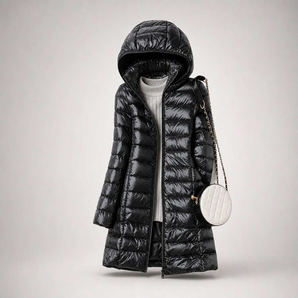 Andrea | Women's Long Winter Puffer Coat Hooded Quilted