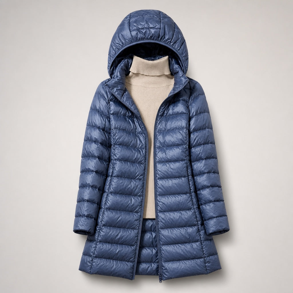 Andrea | Women's Long Winter Puffer Coat Hooded Quilted
