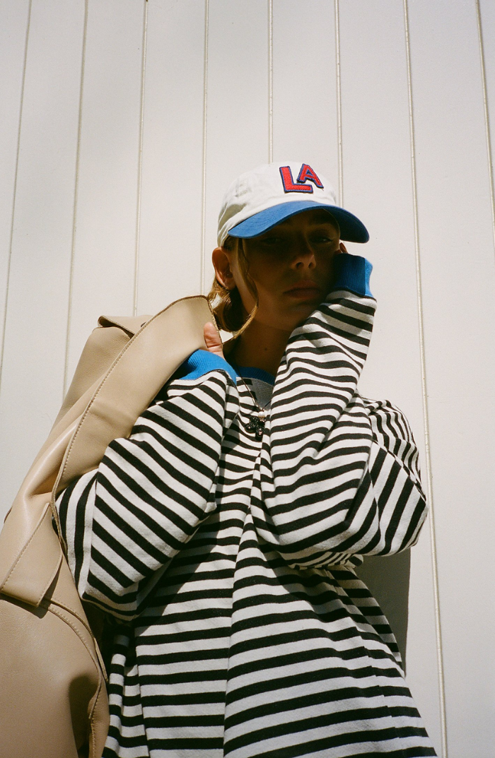 Adeline | Women's Oversized Striped Sweatshirt Crew Neck Long Sleeve