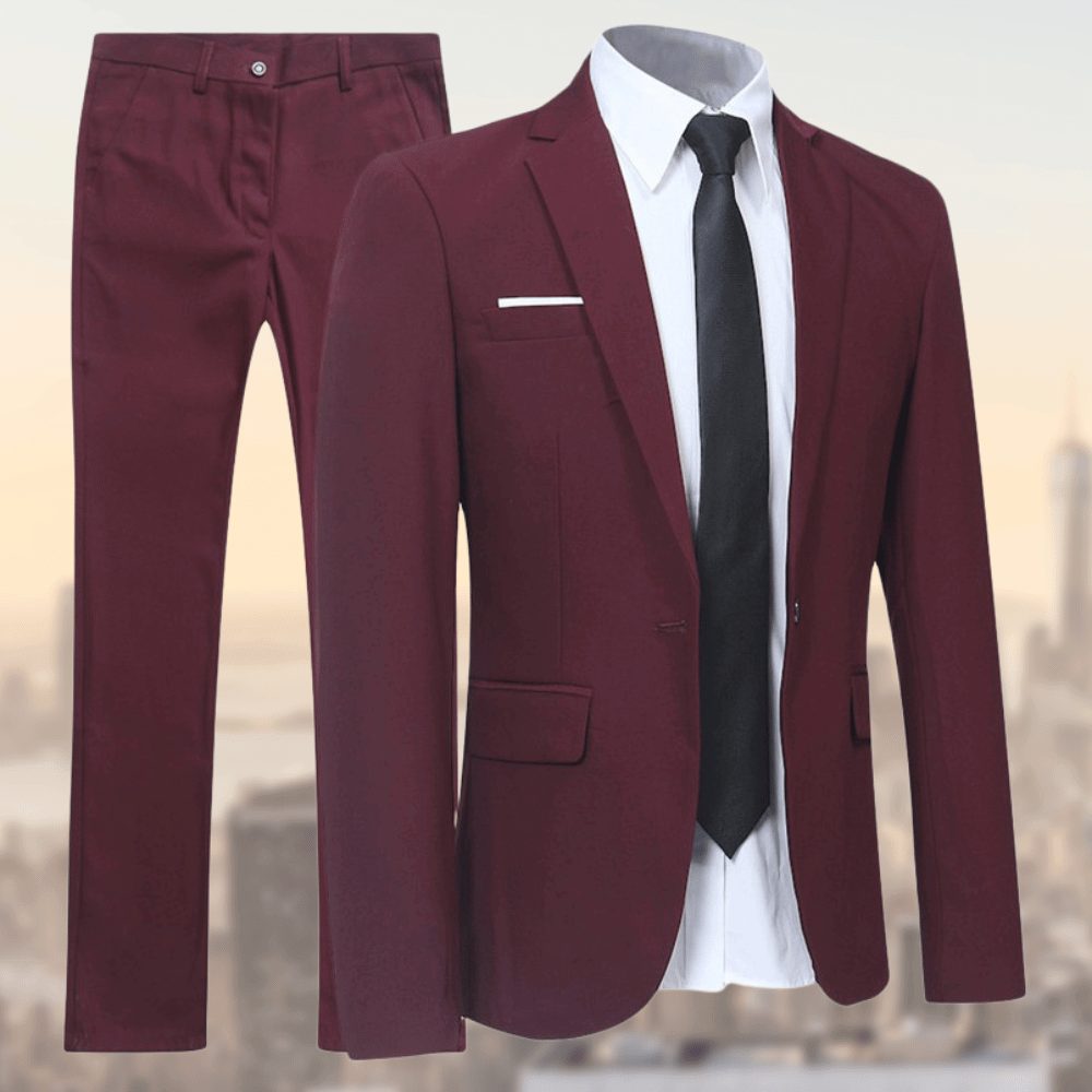 Notched Lapel Two-Piece Suit for Men