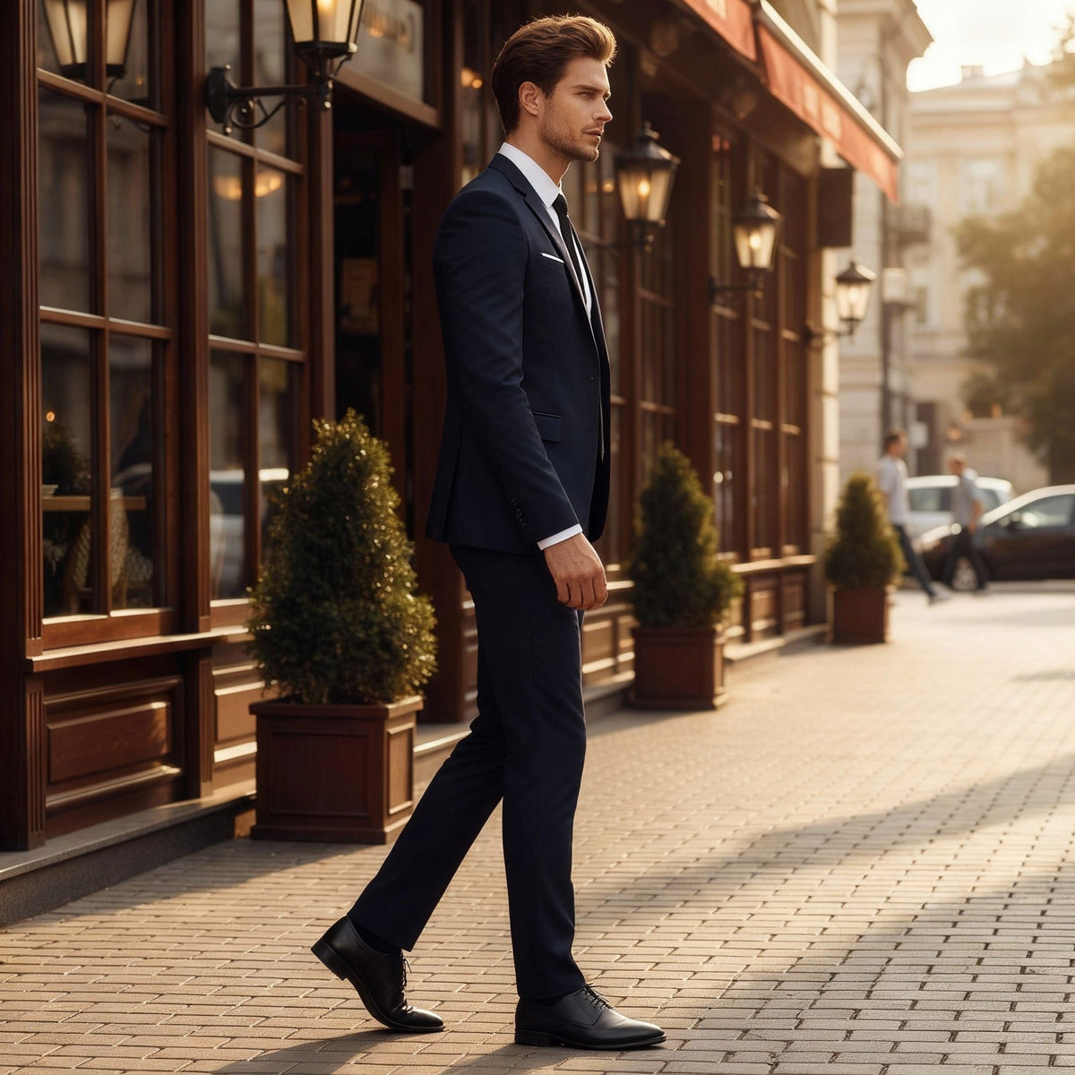 Notched Lapel Two-Piece Suit for Men