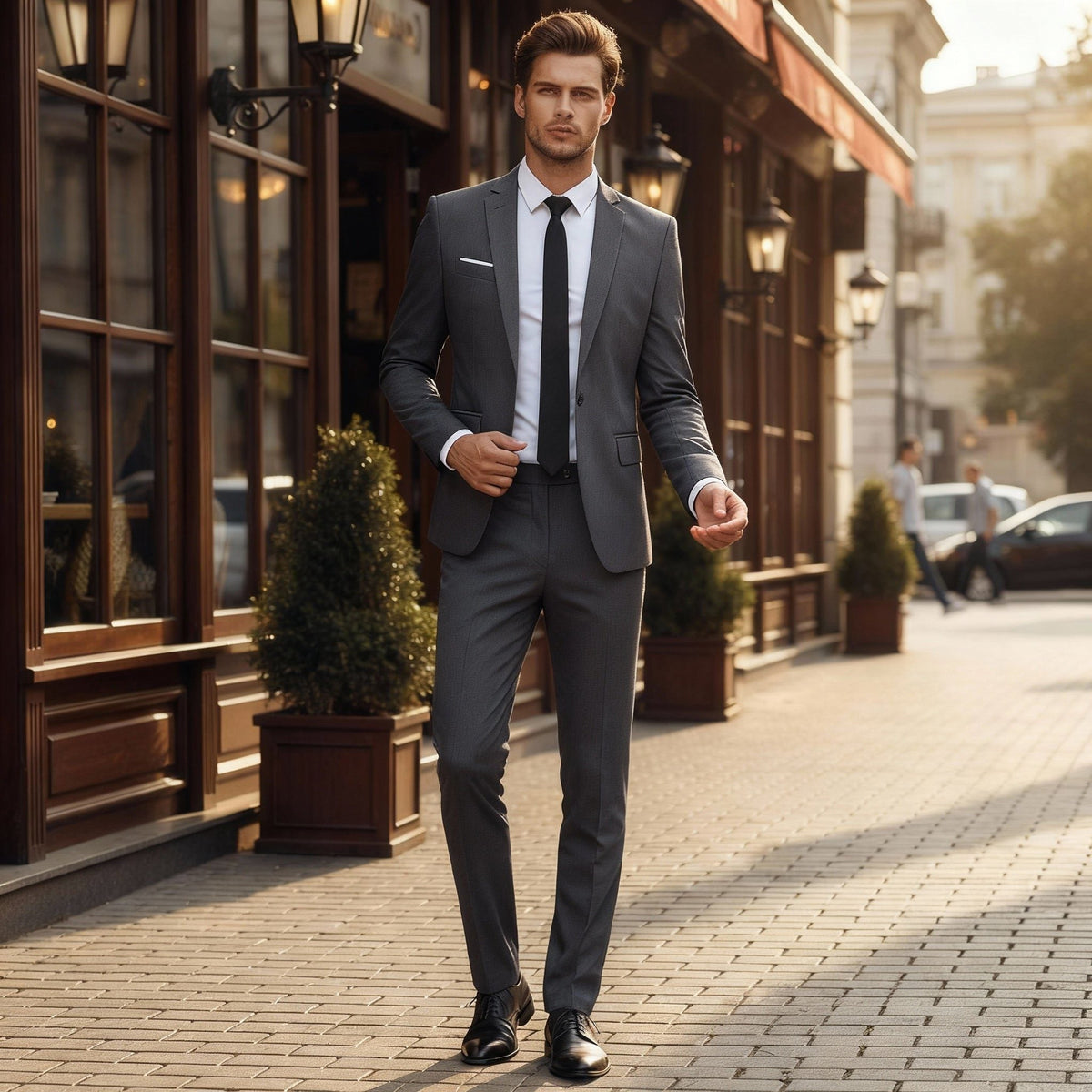 Notched Lapel Two-Piece Suit for Men
