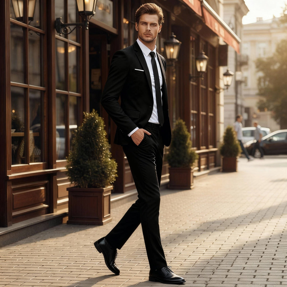 Notched Lapel Two-Piece Suit for Men