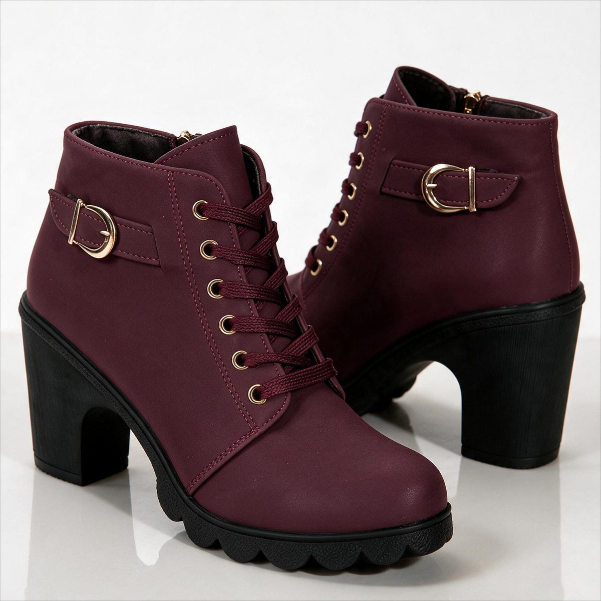 Nova | Women's Lace-Up Platform Block Heel Ankle Boots