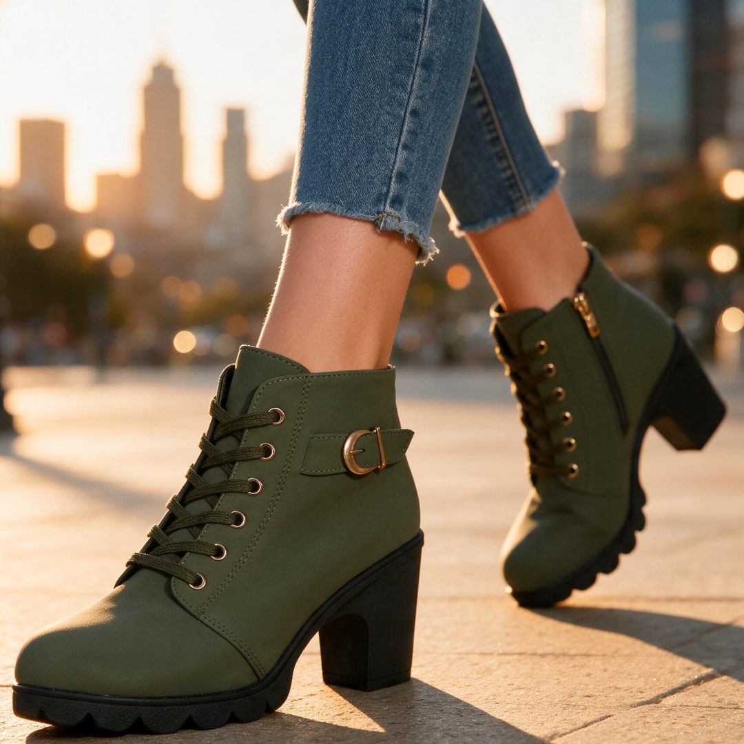 Nova | Women's Lace-Up Platform Block Heel Ankle Boots