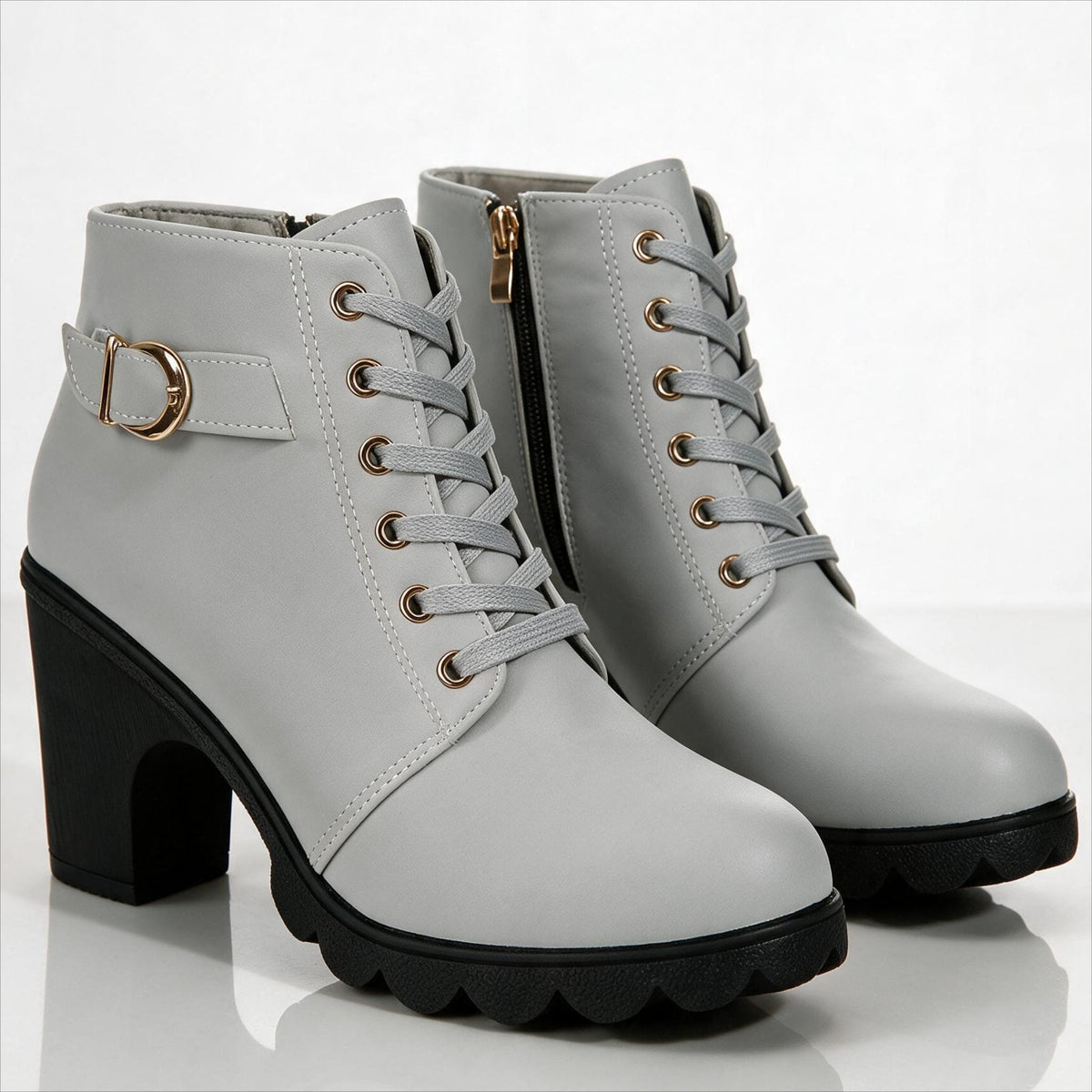 Nova | Women's Lace-Up Platform Block Heel Ankle Boots
