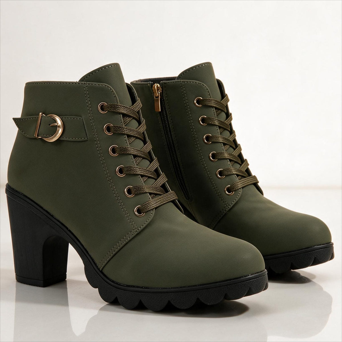 Nova | Women's Lace-Up Platform Block Heel Ankle Boots