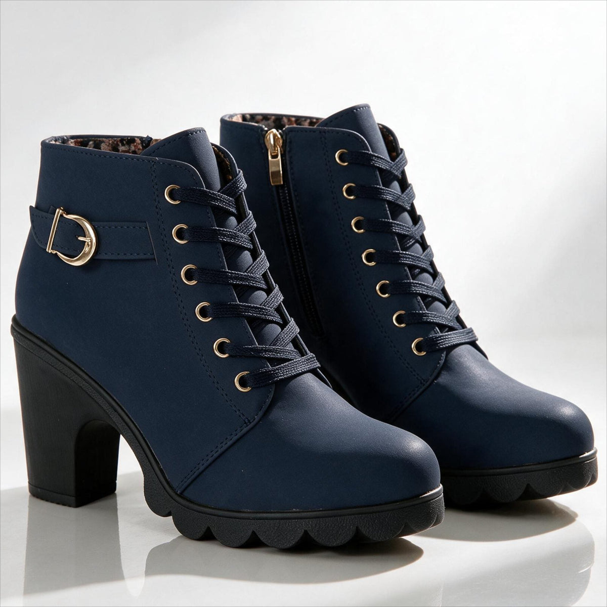 Nova | Women's Lace-Up Platform Block Heel Ankle Boots