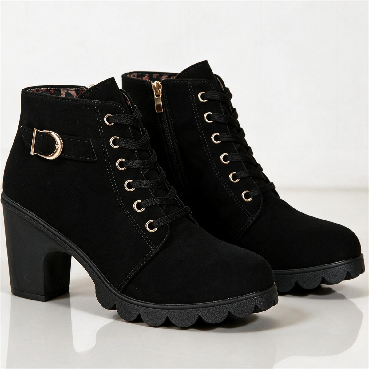 Nova | Women's Lace-Up Platform Block Heel Ankle Boots
