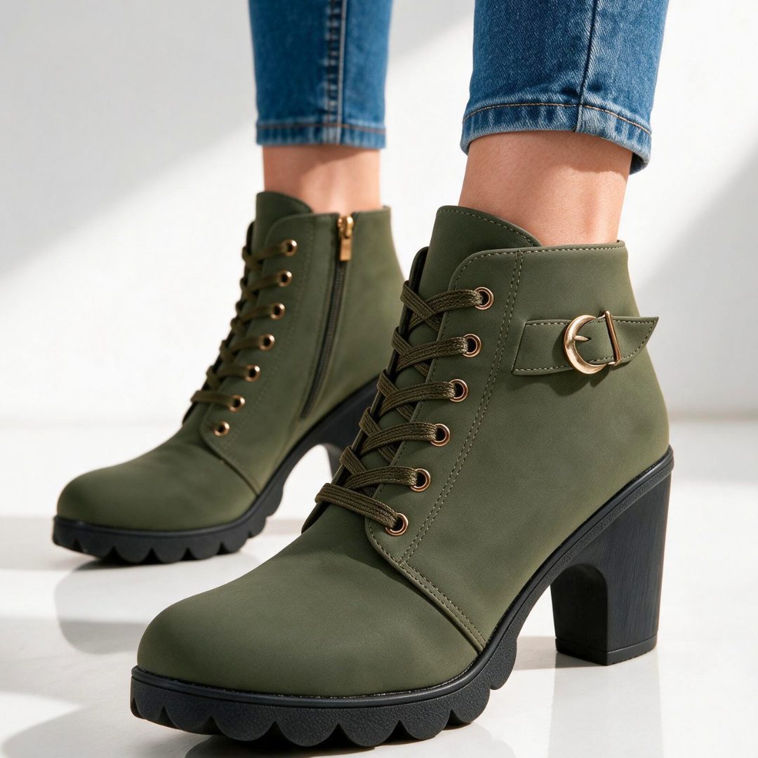 Nova | Women's Lace-Up Platform Block Heel Ankle Boots