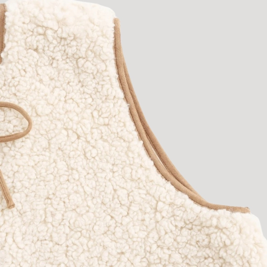 Madison | Women's Sherpa Vest Front Tie Fleece