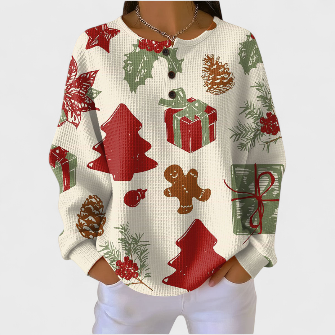 Ava | Women's Christmas Sweatshirt Long Sleeve Holiday Print