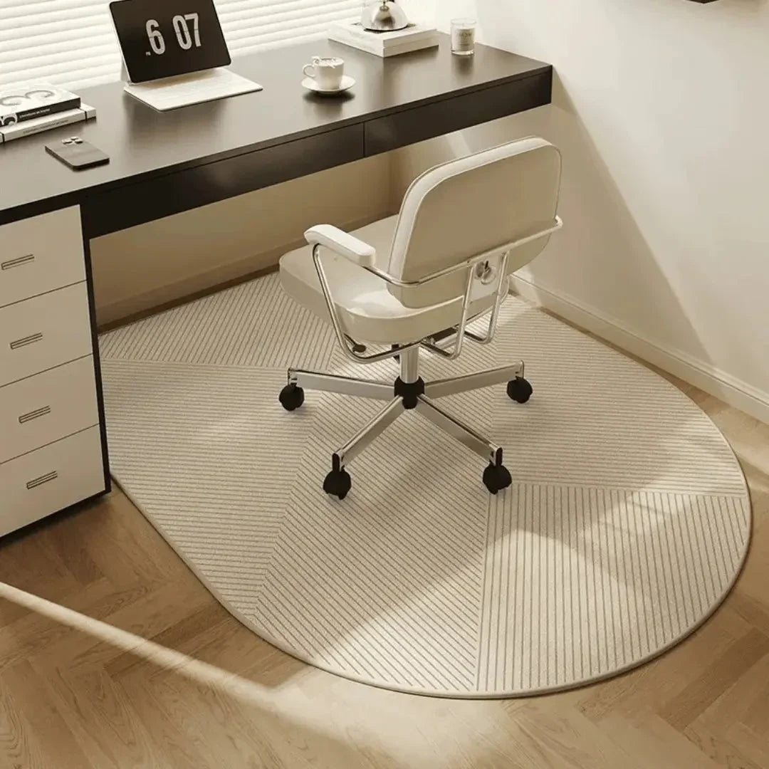 Office Chair Mat | Non-Slip Polyester Fleece & Smooth Rolling | Semi-Circular