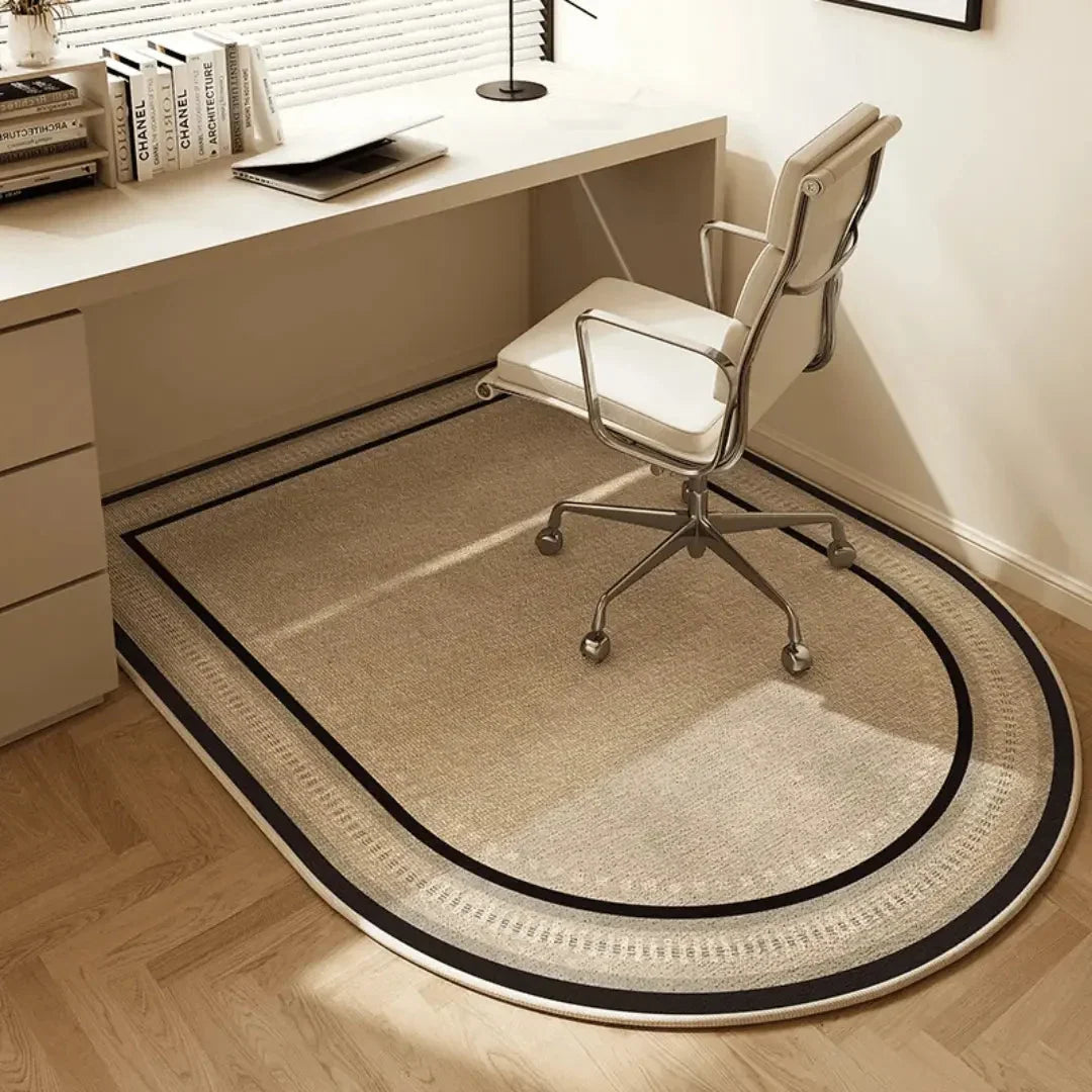 Office Chair Mat | Non-Slip Polyester Fleece & Smooth Rolling | Semi-Circular