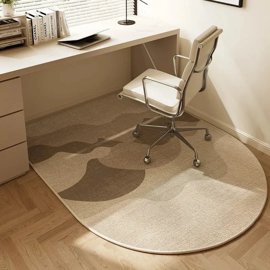 Office Chair Mat | Non-Slip Polyester Fleece & Smooth Rolling | Semi-Circular