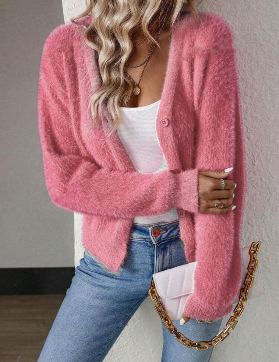 Avery | Women's Soft Knit Cardigan Sweater V Neck Button Front