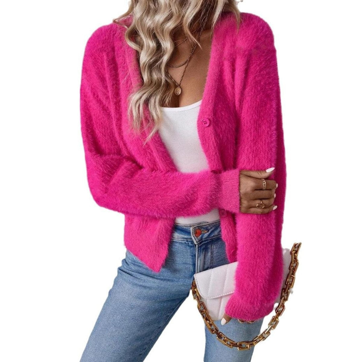 Avery | Women's Soft Knit Cardigan Sweater V Neck Button Front