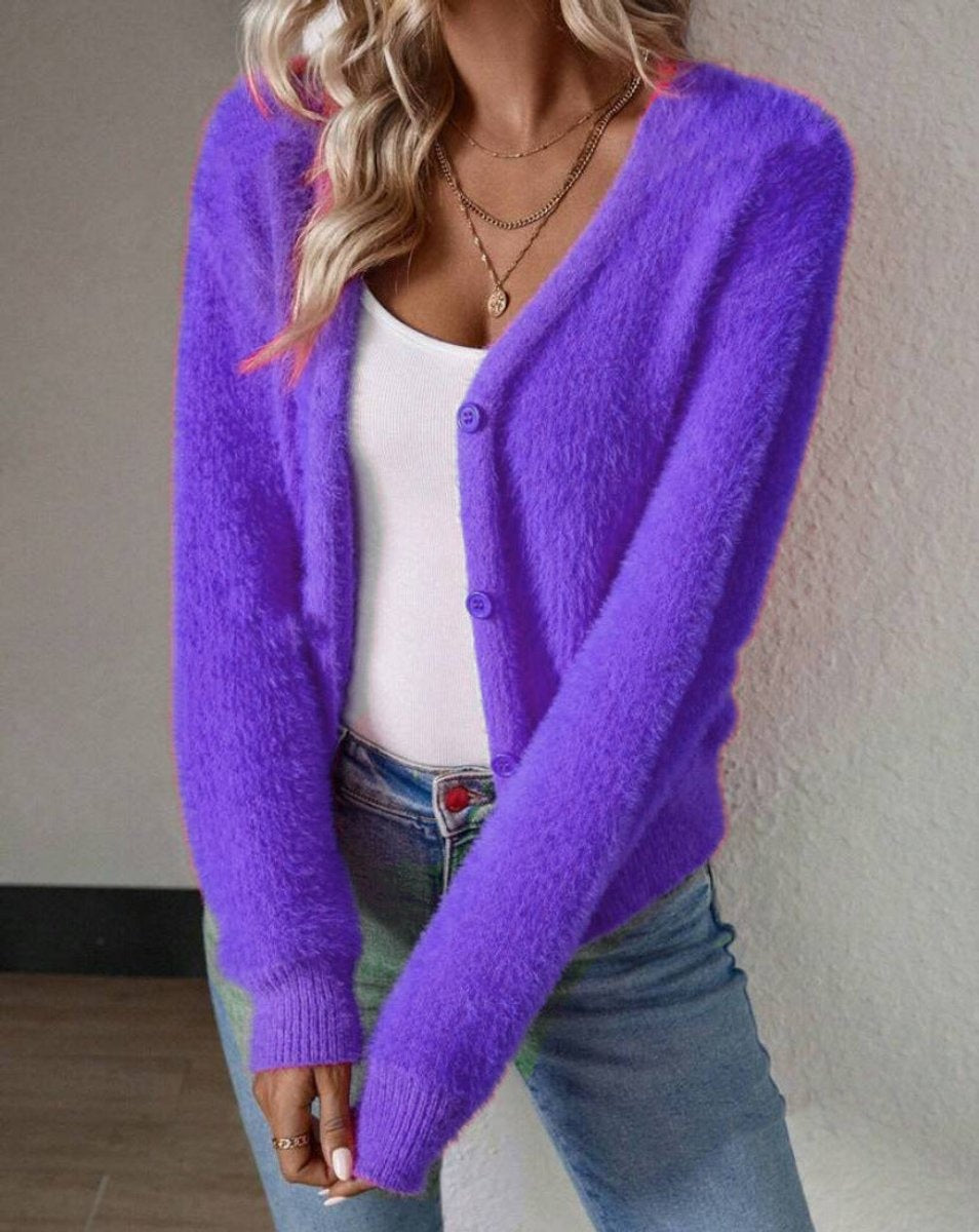 Avery | Women's Soft Knit Cardigan Sweater V Neck Button Front