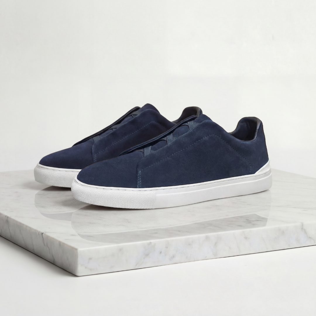 Olivier | Men's Suede Sneakers with Loop Lacing