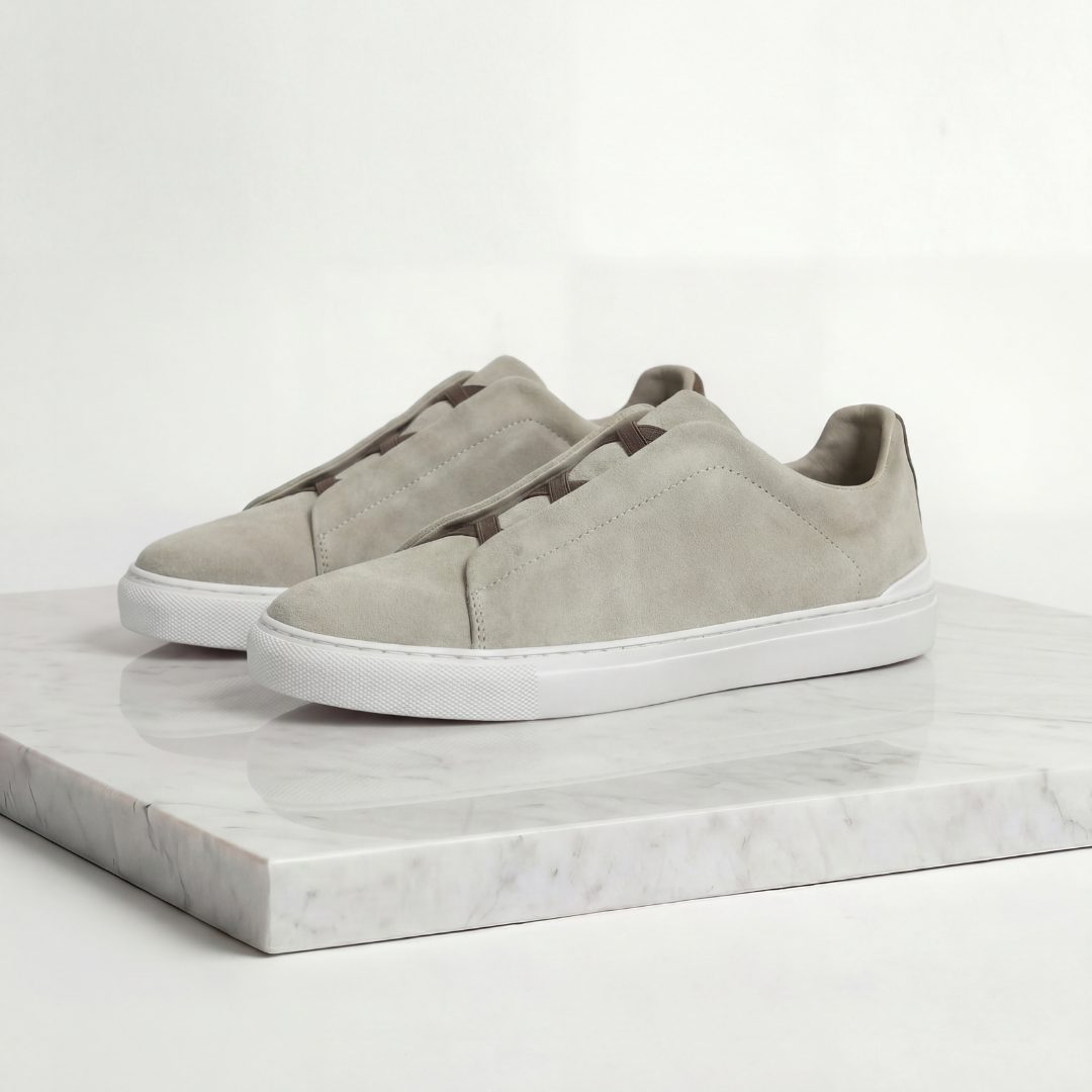 Olivier | Men's Suede Sneakers with Loop Lacing