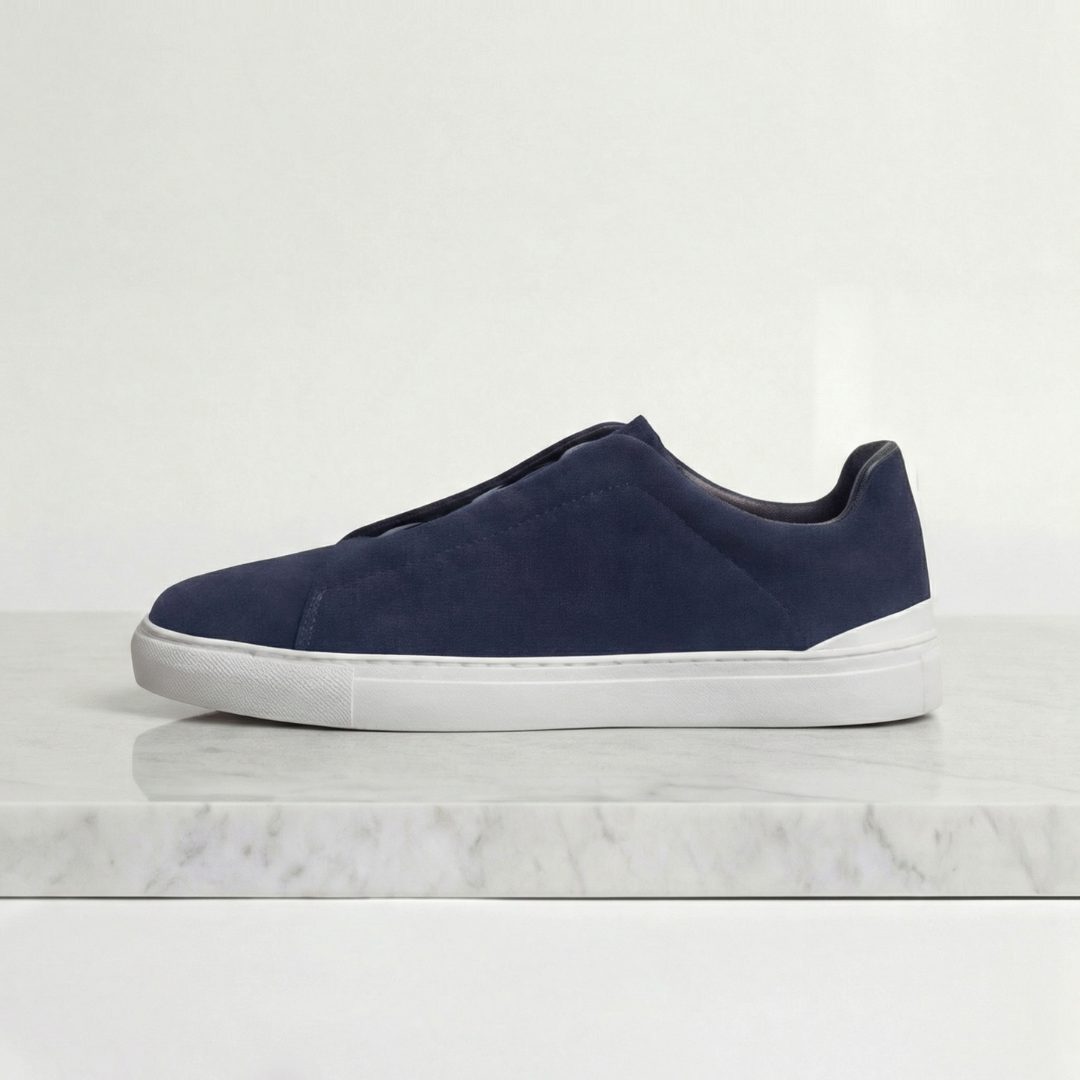 Olivier | Men's Suede Sneakers with Loop Lacing
