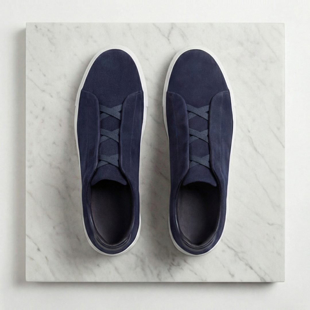 Olivier | Men's Suede Sneakers with Loop Lacing