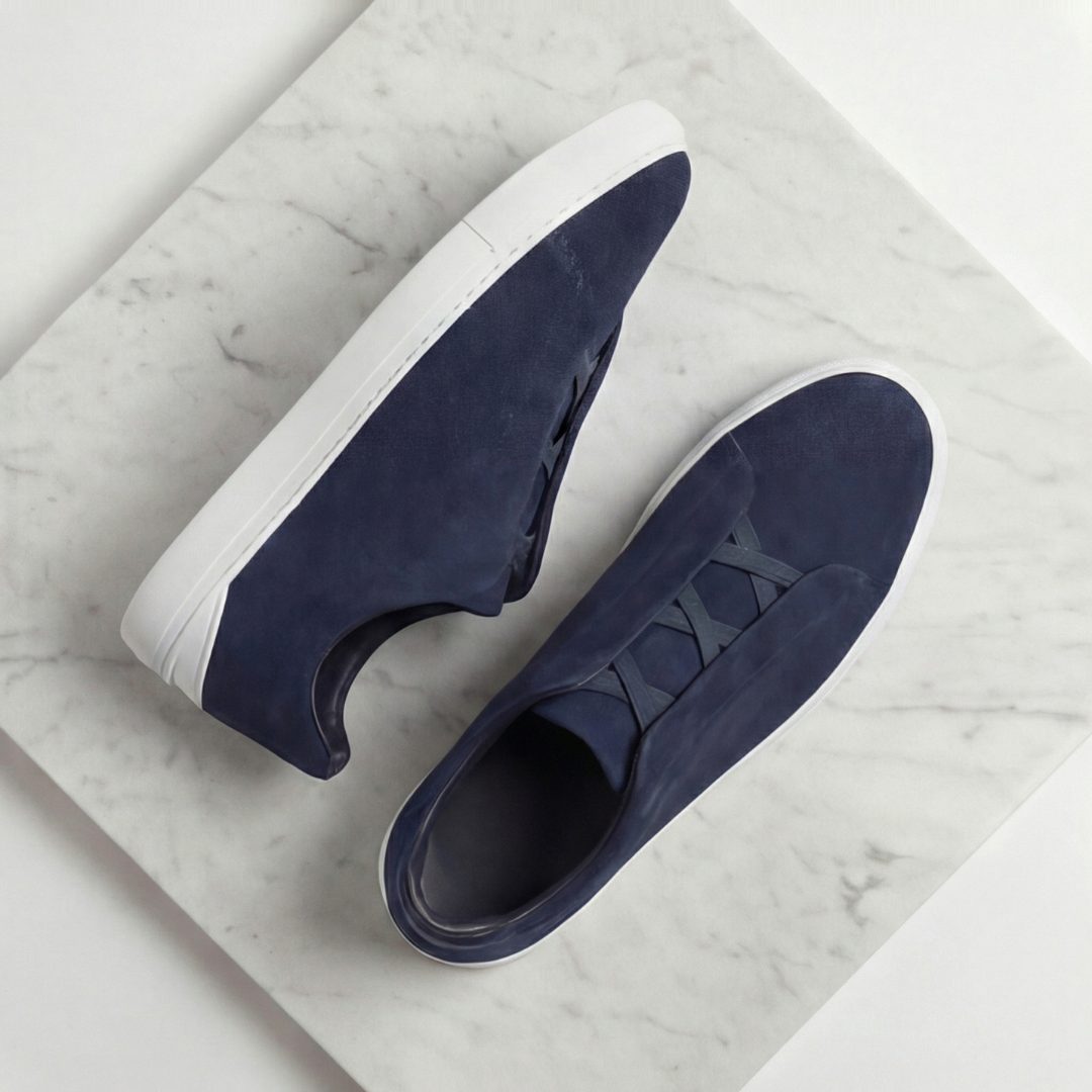 Olivier | Men's Suede Sneakers with Loop Lacing