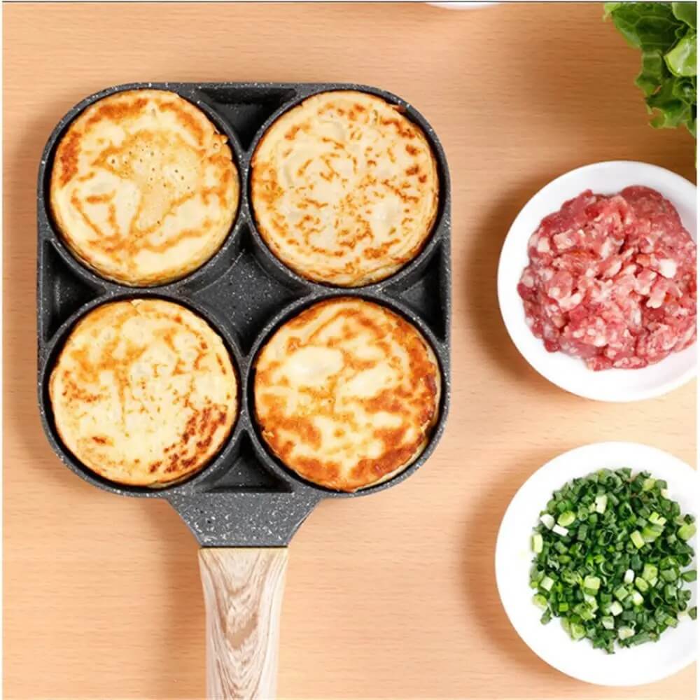 Omelette Pan | 4-Compartment Nonstick | Induction Compatible